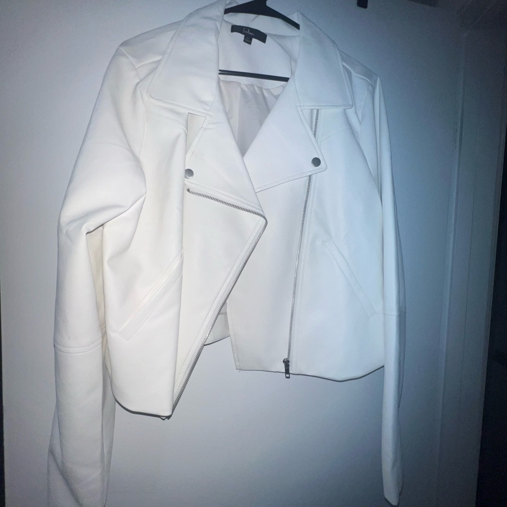 White faux leather jacket